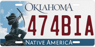 OK license plate 474BIA