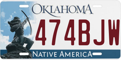 OK license plate 474BJW