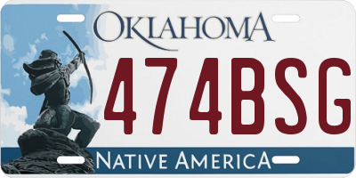 OK license plate 474BSG