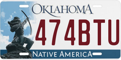 OK license plate 474BTU