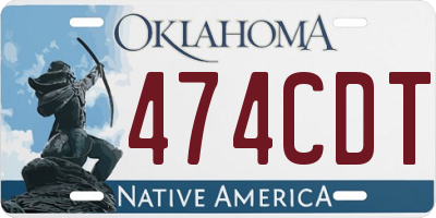 OK license plate 474CDT