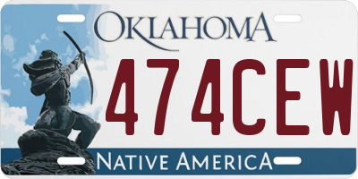 OK license plate 474CEW