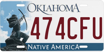 OK license plate 474CFU
