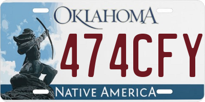 OK license plate 474CFY