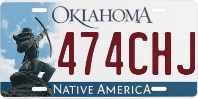 OK license plate 474CHJ