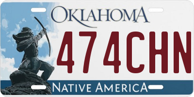 OK license plate 474CHN