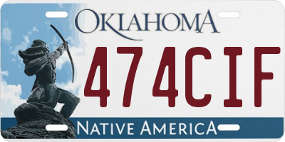 OK license plate 474CIF
