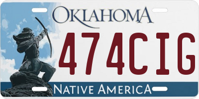 OK license plate 474CIG