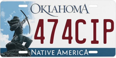 OK license plate 474CIP