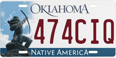 OK license plate 474CIQ