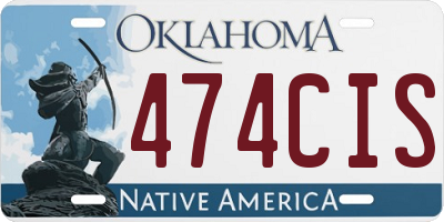 OK license plate 474CIS
