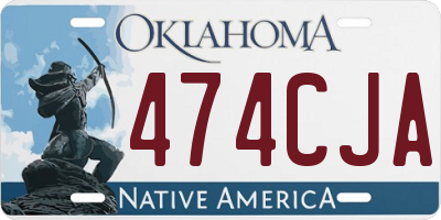 OK license plate 474CJA