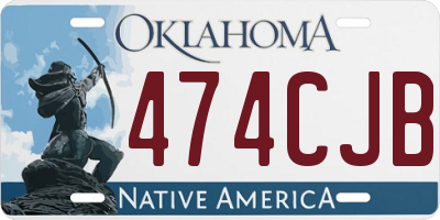 OK license plate 474CJB