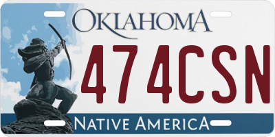 OK license plate 474CSN