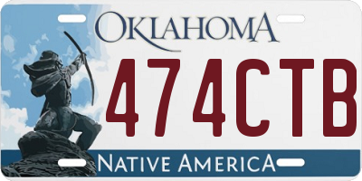 OK license plate 474CTB