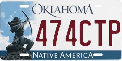 OK license plate 474CTP