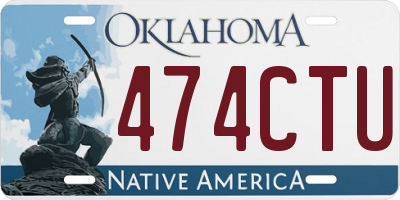 OK license plate 474CTU