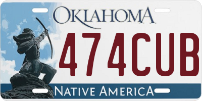 OK license plate 474CUB