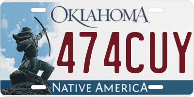 OK license plate 474CUY