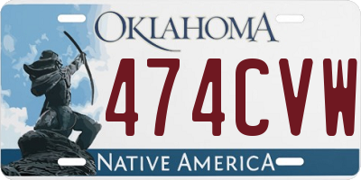 OK license plate 474CVW