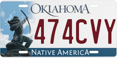 OK license plate 474CVY