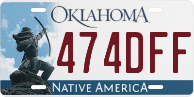 OK license plate 474DFF