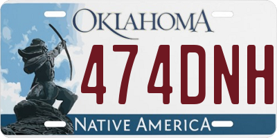 OK license plate 474DNH