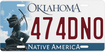 OK license plate 474DNO