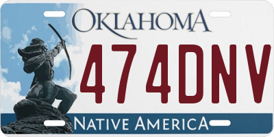 OK license plate 474DNV