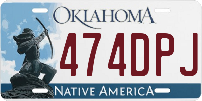 OK license plate 474DPJ