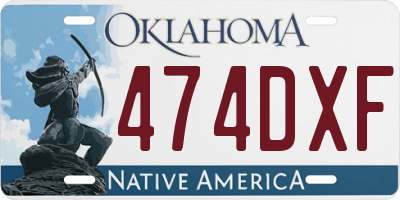 OK license plate 474DXF