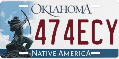 OK license plate 474ECY