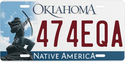OK license plate 474EQA