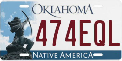 OK license plate 474EQL