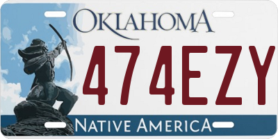 OK license plate 474EZY
