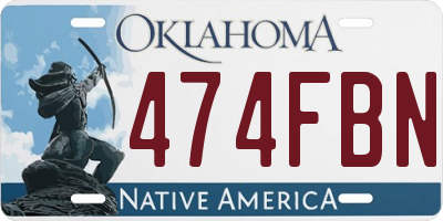OK license plate 474FBN