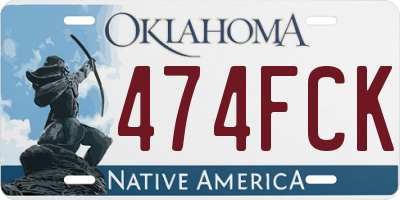 OK license plate 474FCK