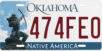 OK license plate 474FEO