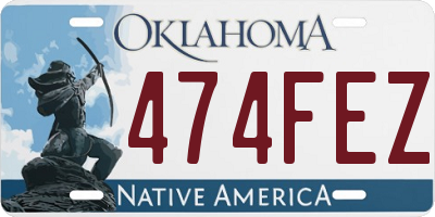 OK license plate 474FEZ