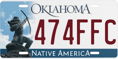 OK license plate 474FFC