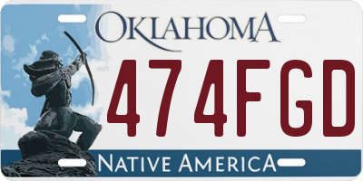OK license plate 474FGD