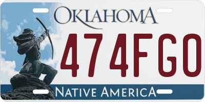 OK license plate 474FGO