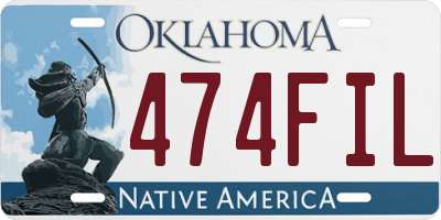 OK license plate 474FIL