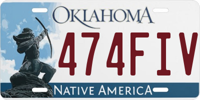 OK license plate 474FIV