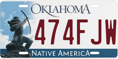 OK license plate 474FJW
