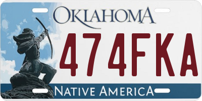 OK license plate 474FKA