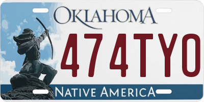 OK license plate 474TYO