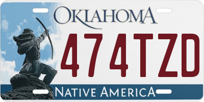 OK license plate 474TZD