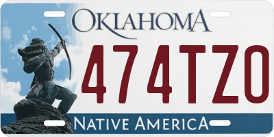 OK license plate 474TZO