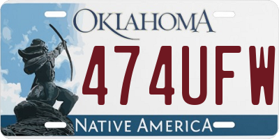 OK license plate 474UFW